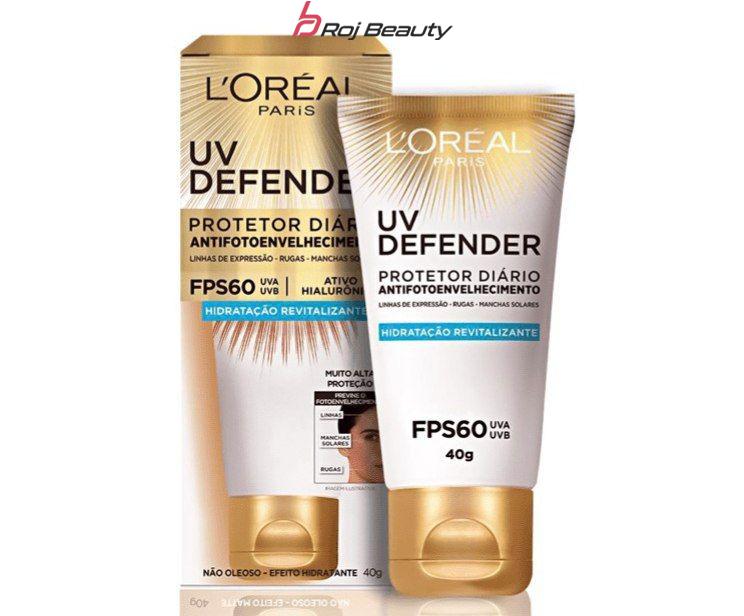 کرم ضد آفتاب چین وچروک بی رنگ لورآل UV Defender مرطوب کننده SPF 60 40G Loreal Paris — تصویر ۸