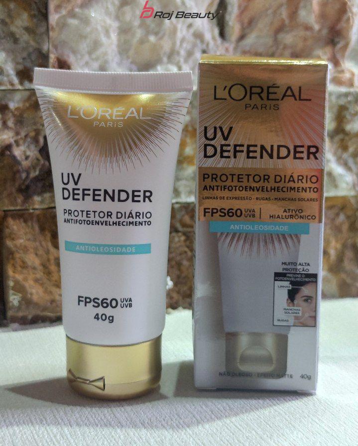 کرم ضد آفتاب چین وچروک بی رنگ لورآل UV Defender مرطوب کننده SPF 60 40G Loreal Paris — تصویر ۴