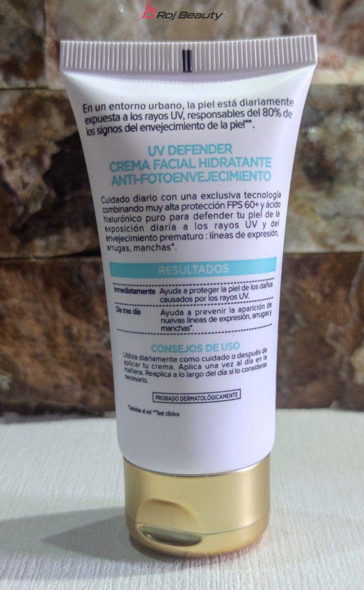 کرم ضد آفتاب چین وچروک بی رنگ لورآل UV Defender مرطوب کننده SPF 60 40G Loreal Paris — تصویر ۶