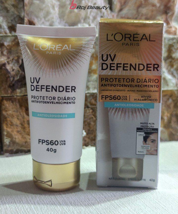 کرم ضد آفتاب چین وچروک بی رنگ لورآل UV Defender مرطوب کننده SPF 60 40G Loreal Paris — تصویر ۲